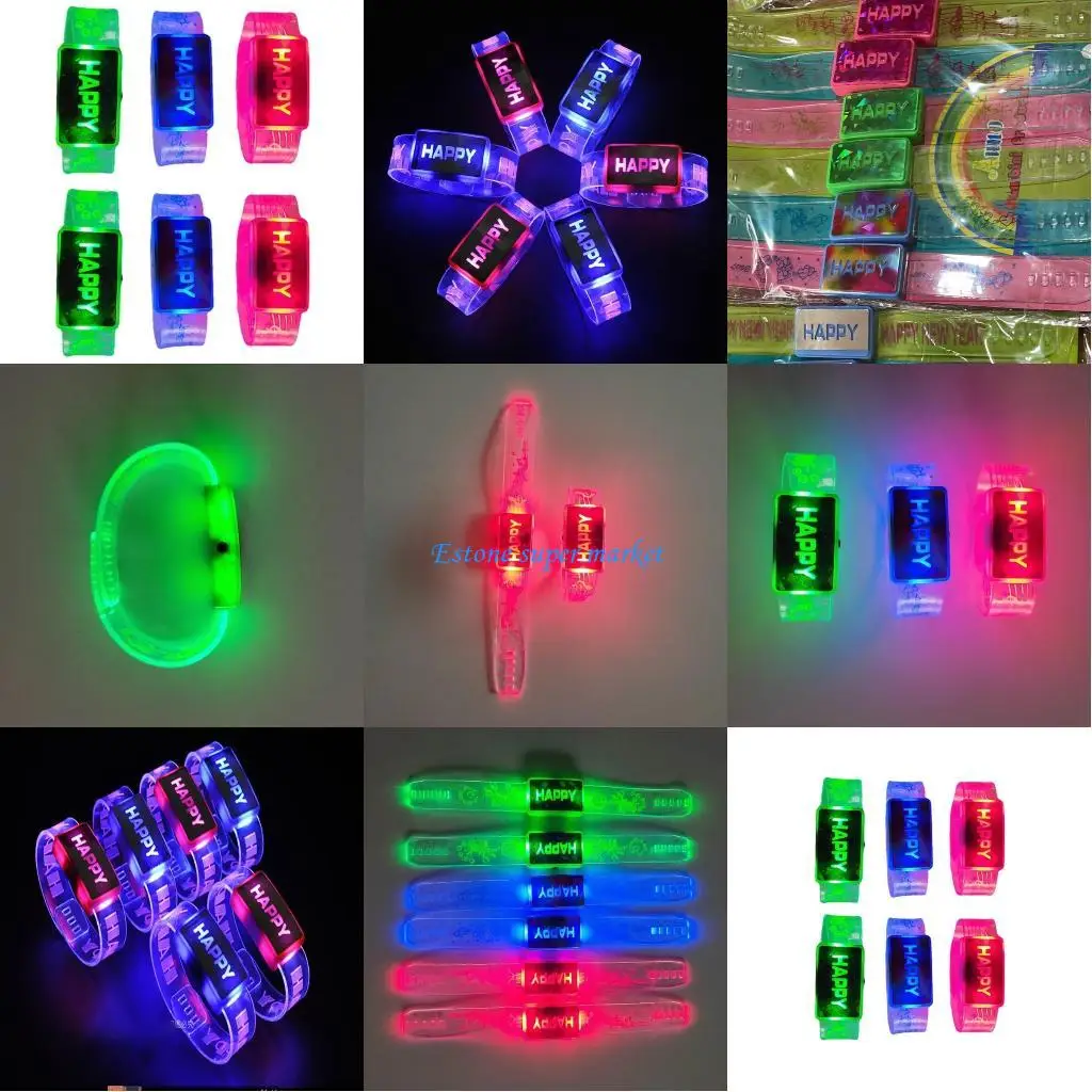 090B クリスマスパーティープラスチックブレスレット子供パーティーの記念品面白いライトアップブレスレット