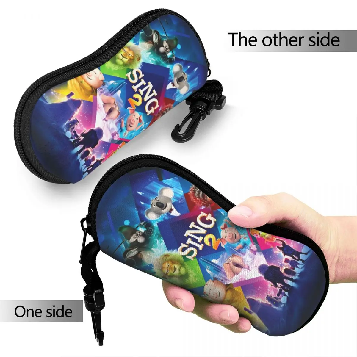 Sing 2 Movie All Characters Glasses Case Anti-Fall Cartoon Cute Sunglasses Storage Box Office Eyeglasses Box