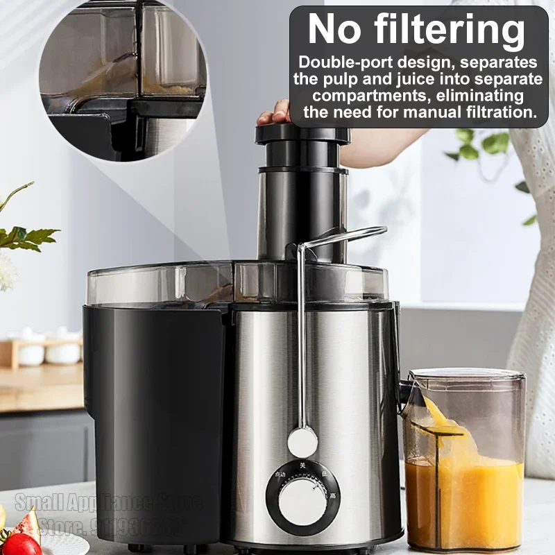 Midea Electric Juicer with 64mm Feed Chute, 280W Powerful Motor Double Speed Juice Extractor Fits Whole Fruits