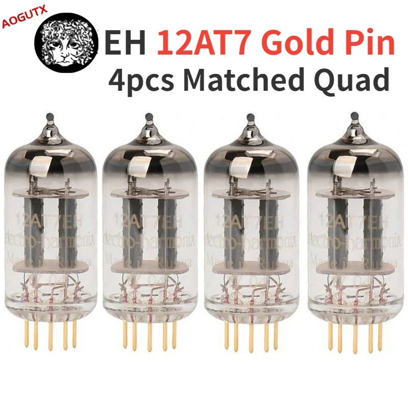 Aogutx EH 12AT7 Gold Pin Vacuum Tube Replace ECC81 B739 6201 6J8P 6SJ7 EF86 HIFI Audio Valve Electron Tube Amp Matched Quad DIY