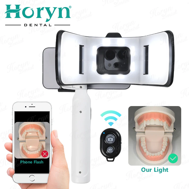 Lampa do fotografii stomatologicznej, dwufunkcyjna lampa błyskowa LED, mobilna, Bluetooth, sprzęt, latarka do stomatologii, leczenia ortodontycznego — 2