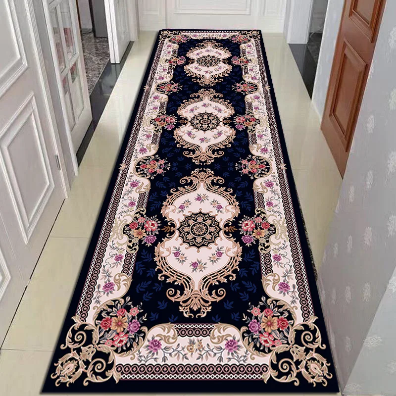 

Persian Corridor Hallway Rug Carpet National Floral Living Room Area Rug Home Decor Bedroom Floor Mat Non-slip Kitchen Doormat