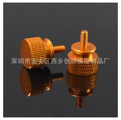 50Pcs M3 aluminum alloy CNC machining anode color hand screw