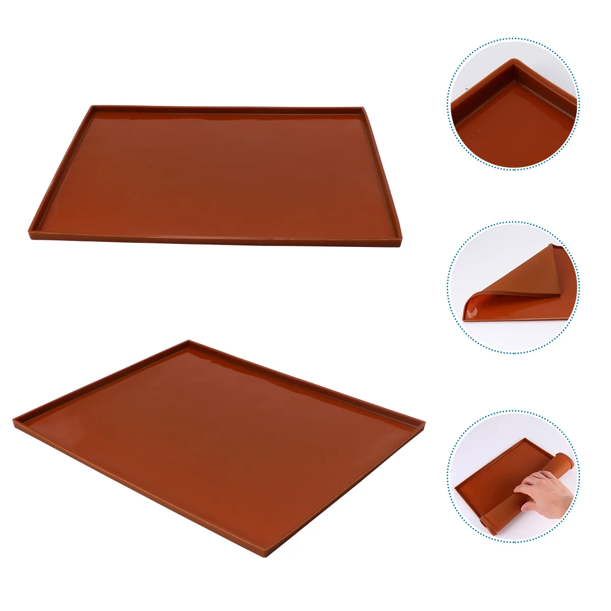 Cake Roll Bake Mold Double-sided Cake Roll Baking Tool Houshold Cake Baking Supplies for Home Bakery (Brown)