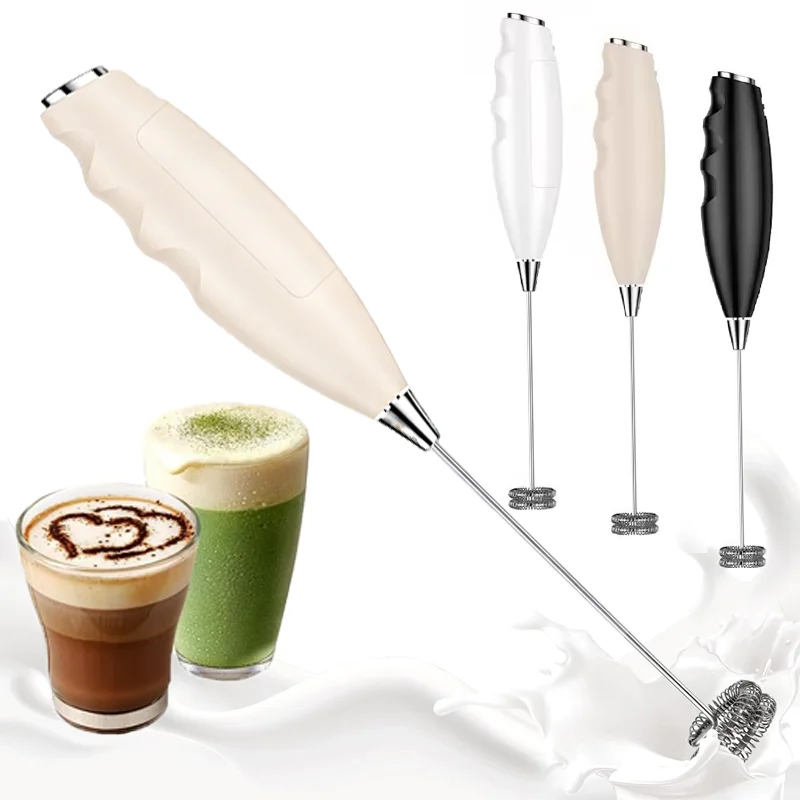 

Milk Frother Handheld Foam Maker for Lattes Whisk Coffee Cappuccino Egg Beater Electric Mixer Cafe Kitchen Cooking Accessories