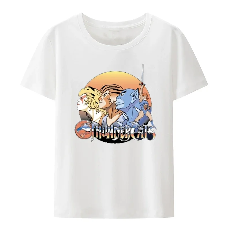Thundercats Mens Funny Animated Tv Show Tee Man Woman Short-sleev Loose Breathable Graphic T Shirts Casual Tops Men Clothing