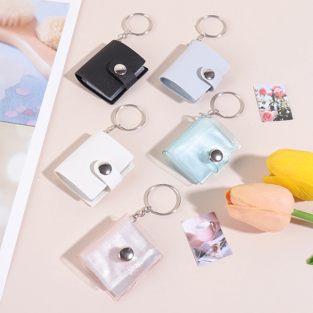 

1-2 inch mini photo album binder, keychain style, pocket photo album binder, portable photo card holder, a gift for friends