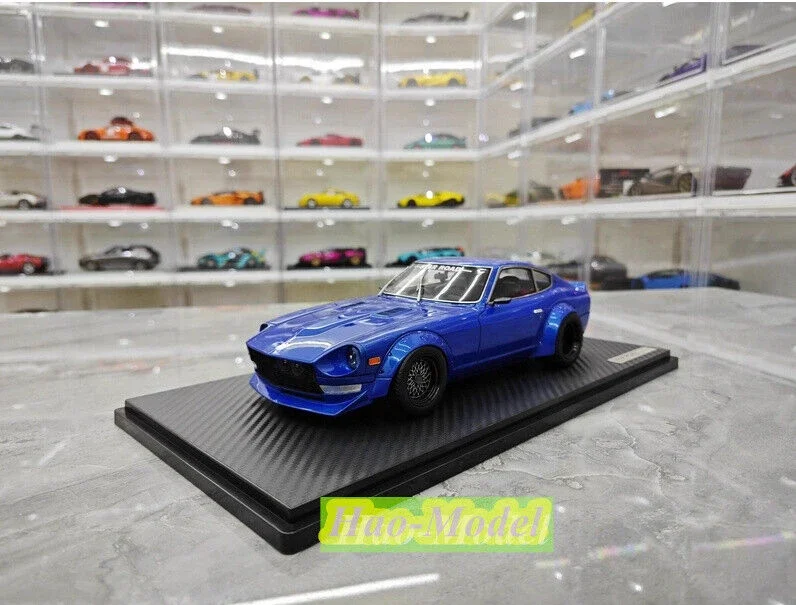 IG 1/18 สําหรับNissan Fairlady ZS30 STARเรซิ่นรุ่นรถDiecastของเล่นของขวัญวันเกิดงานอดิเรกจอแสดงผลคอลเลกชันเครื่องประดับสีเขียว/สีฟ้า