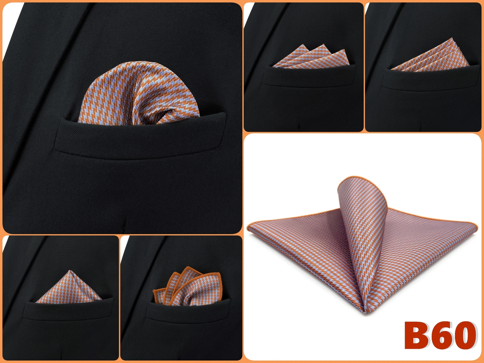 Luxury Mens Pocket Square Handkerchief Multiple Designs Classic Suit Hanky Large Striped Gentlemen Wedding Party Gift for Men