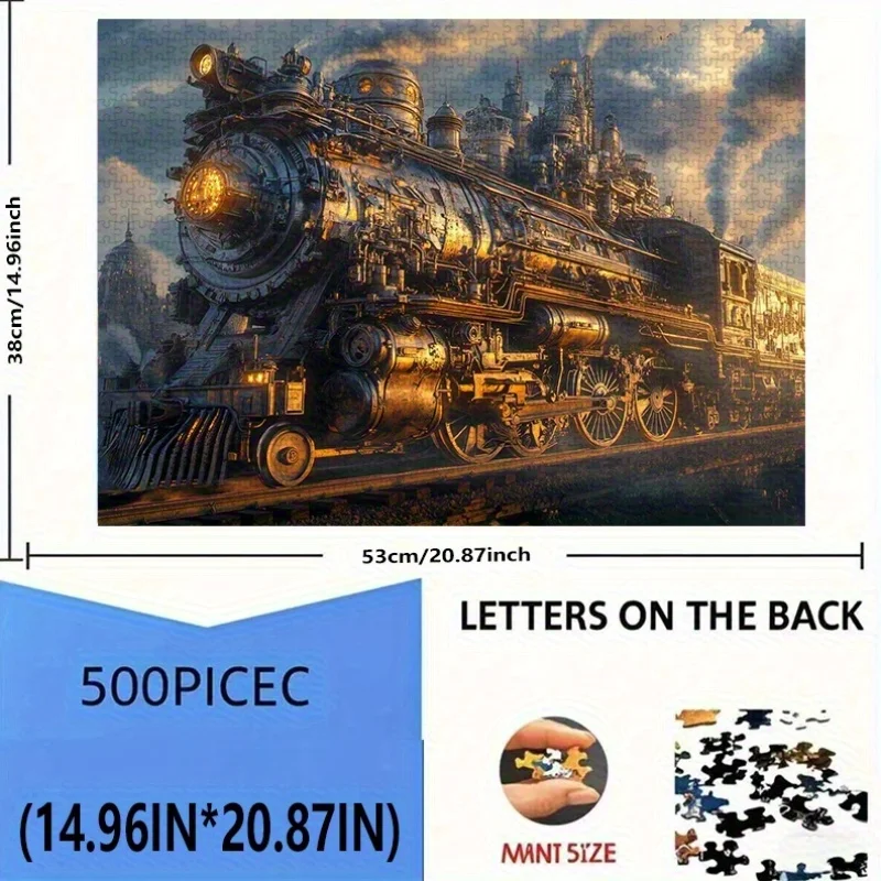 500-1000 шт. большая игрушка-головоломка с механическим поездом-сложная интеллектуальная игра с детальным металлическим дизайном локомотива, смешанная