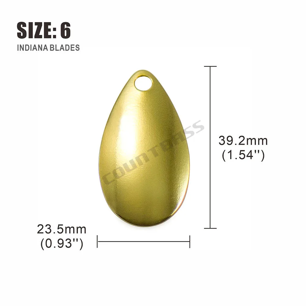COUNTBASS 50 Stück Größe 00–8 Indiana Spinner Blades glattes Muster Nickel- und Gold-Finish, DIY Spinner Walleye Rigs Angelköder – Detail 14
