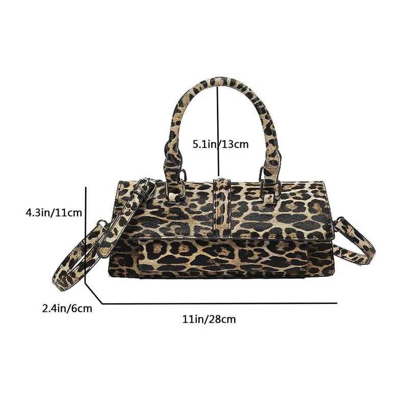 Fashion Leopard Print Crossbody Bags for Women Trend 2024 PU Leather Shoulder Bag High Quality Aesthetic HandBags 3 Colors