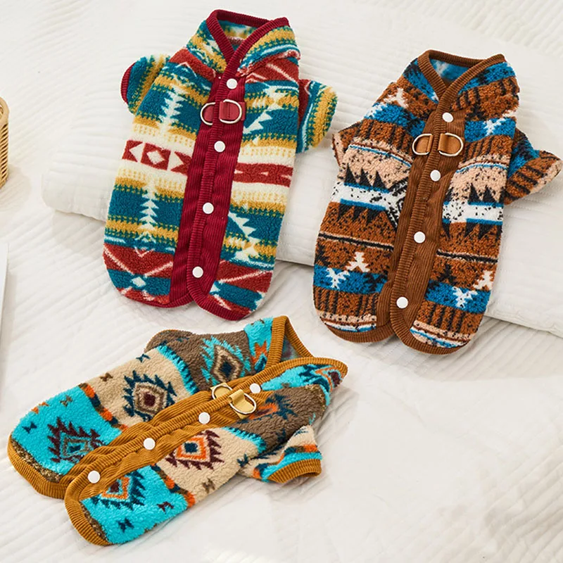 

Fleece Dog Clothes Winter Cardigan Costume Warm Coat Jacket For Small Dogs York Chihuahua Apparels Cats Dogs Jacket Clothing XXL