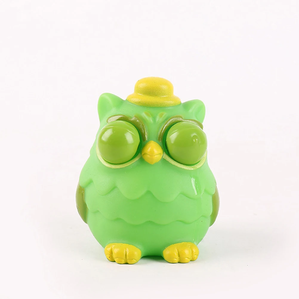 3 Pcs Portable Owl Unzip Toys Child Kids Christmas Gifts Tpr Squishy Animal with Big Eyes