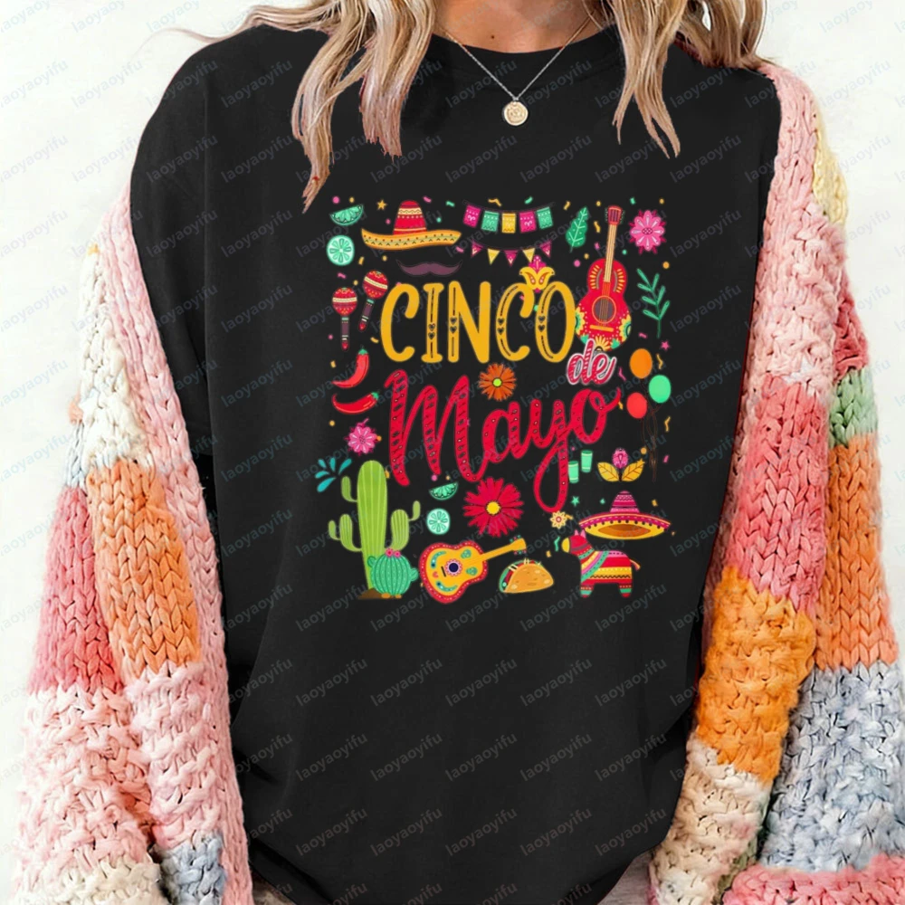 Cinco De Mayo Shirt Mexican Fiesta T-Shirt Mexican Festival Sweater Mexican Tees Latina Tequila Sweatshirt Fiesta Party Tops