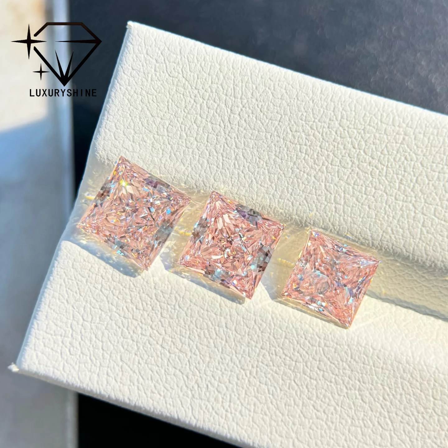 

LuxuryShine 1-10CT Princess﻿ Shape Fancy pink Lab Grown Diamond VVS-VS Loose Diamonds Customized jewelry with IGI Certificate