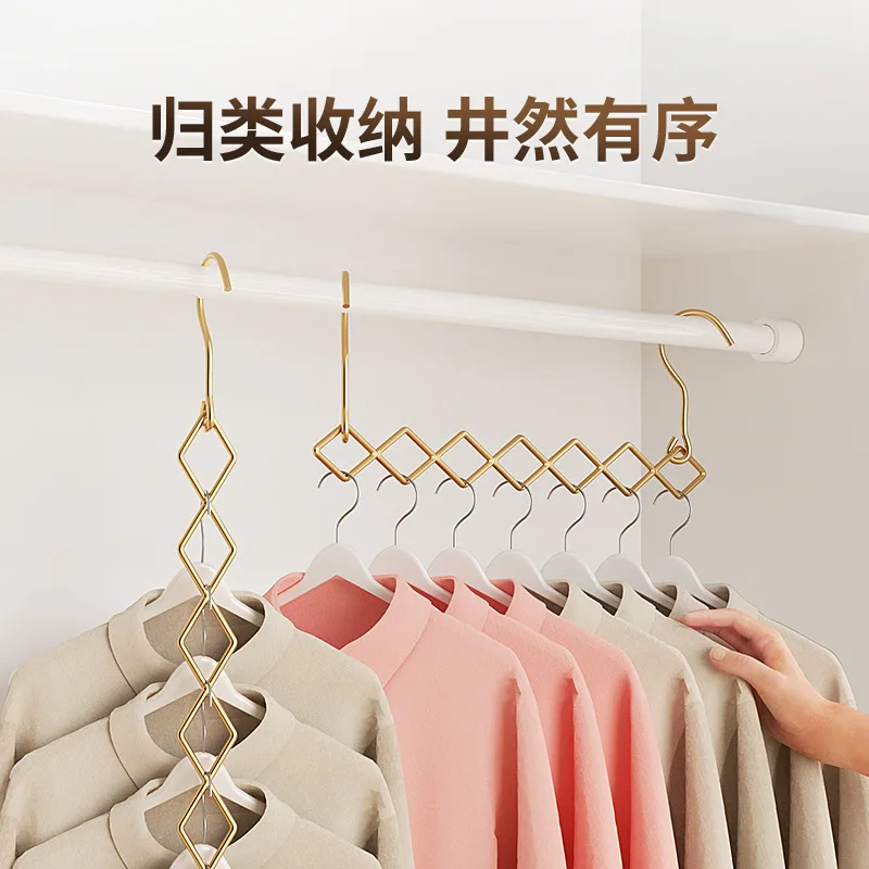 

1 Pcs Space Saving Magic Hangers Stainless Steel Holder Heavy 7-Hole Clothes Organizer For Dorms Apartments Small Closet