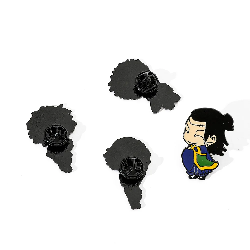 4PCS Jujutsu Kaisen Badges Pins Gojo Satoru Geto Suguru Nanami Kento Brooches Anime Pendant for Backpack Clothing Lapel ACG Toy