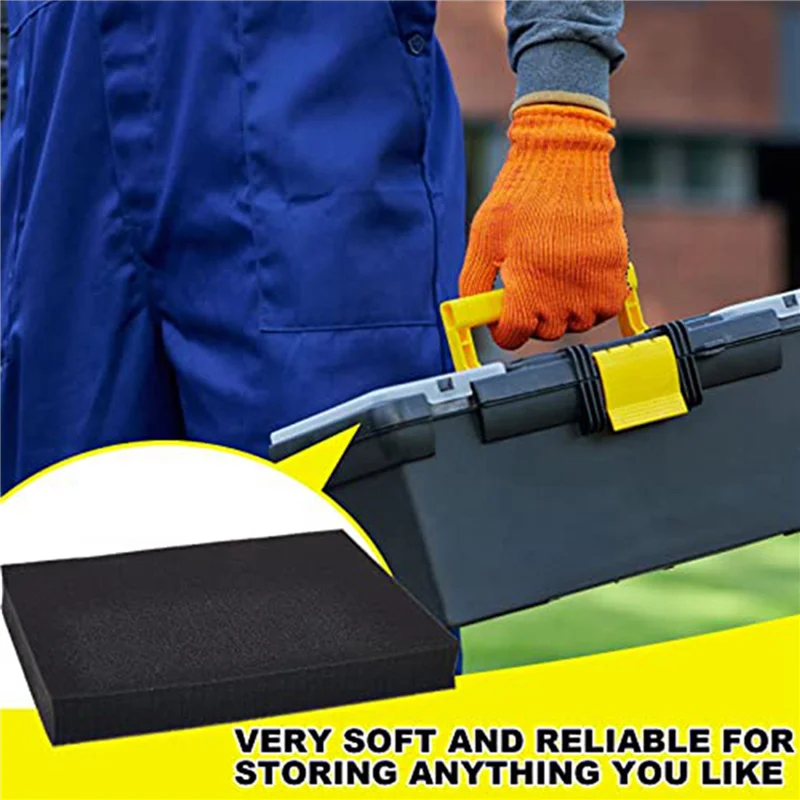 ABBP-8 Pieces Foam Insert For Cases Tool Box Foam Grid Line Foam Cubes Shockproof Sponge Pad, 40X40x2cm/40X40x5cm