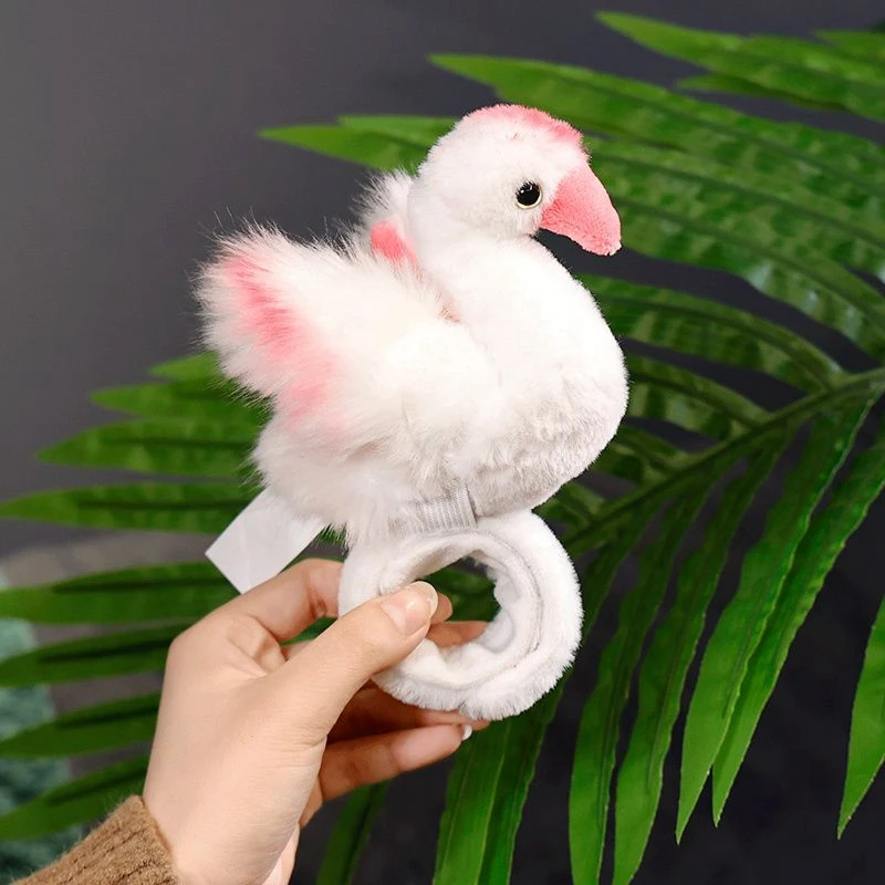Cartoon Flamingo Papa Ring Wristband Toys Motorcycle and Bicycle Accessories Children's Wrist Decoration Dolls as Festival