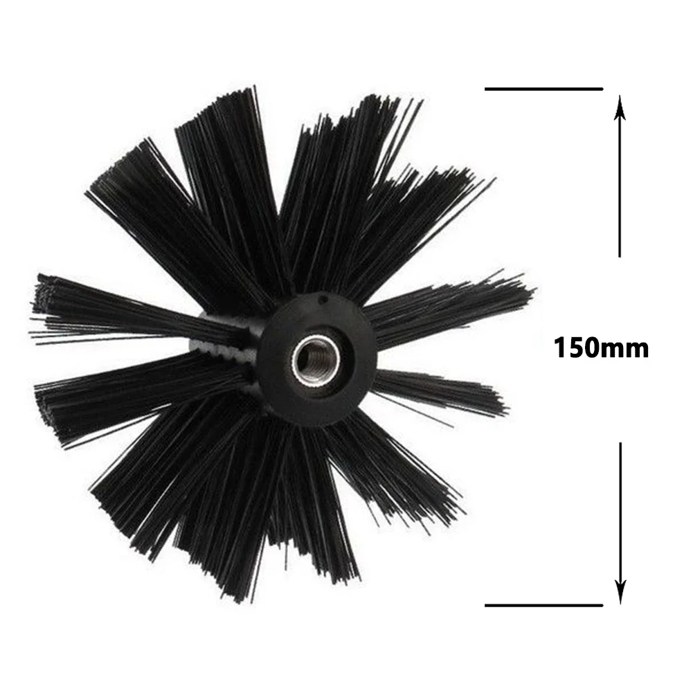 Spazzola per la pulizia dello sfiato dell'essiccatore da 100150mm rimozione della lanugine del camino con testa in setola di Nylon adatta per l'interfaccia filettata M8 del tubo del camino