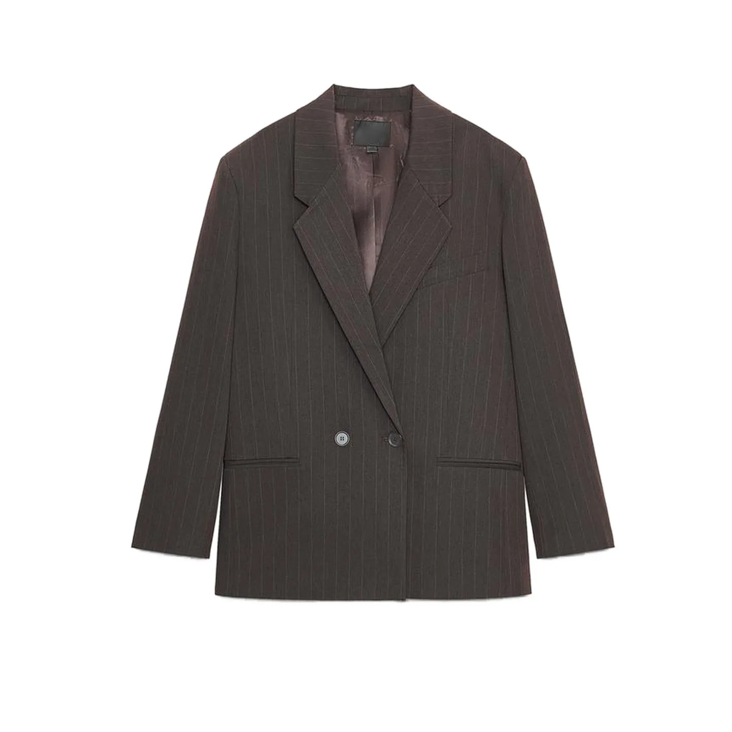 سترة نسائية جديدة للخريف بأكمام طويلة وياقة مقلوبة، تصميم فضفاض وأنيق بنمط مخطط، مصنوعة من ألياف البوليستر للارتداء اليومي #3