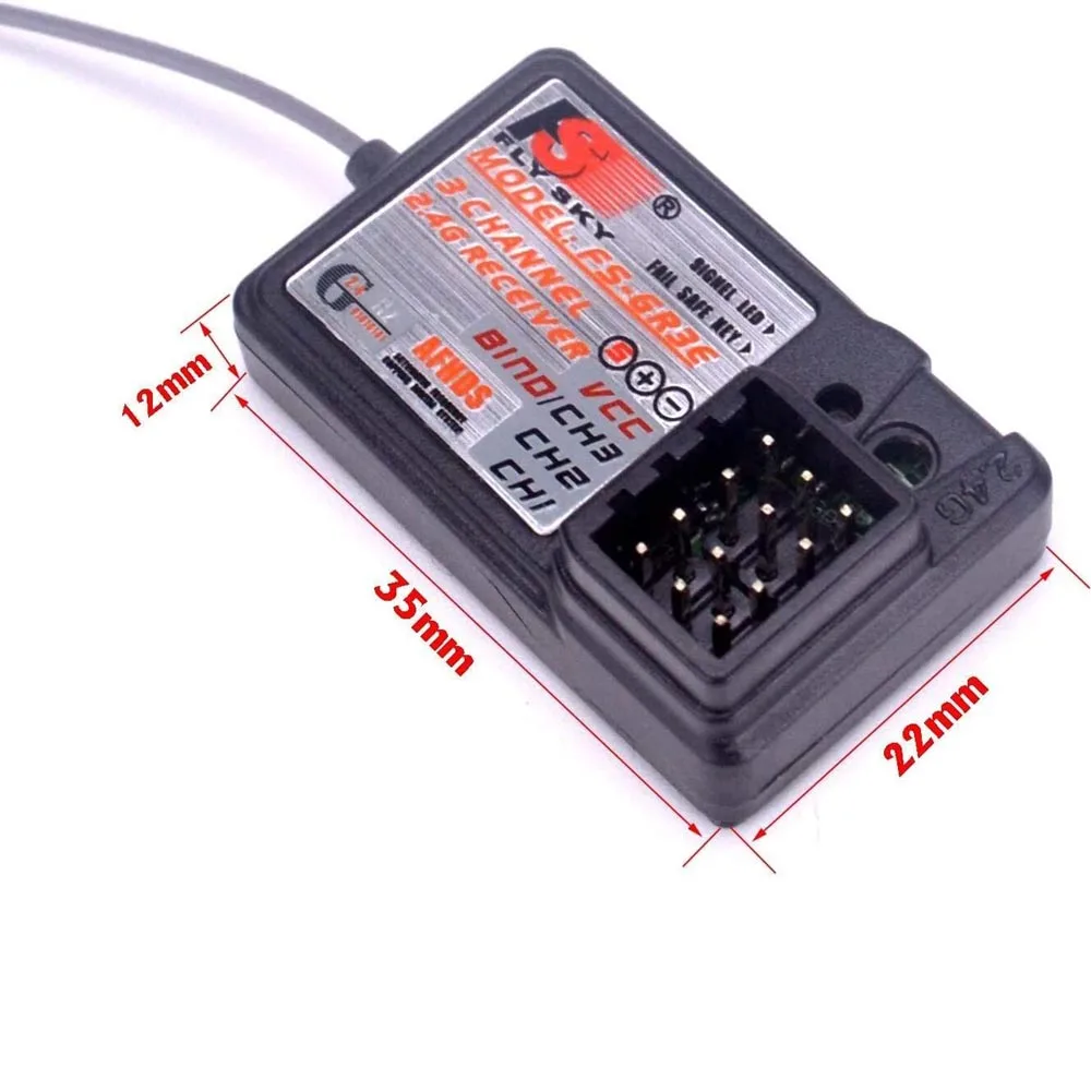 Flysky FS-GR3E AFHDS Long Range 2.4G 3CH Receiver for FS-GT2 FS-GT2B FS-GT3B FS-GT3C FZ-IT4S Transmitter RC Car Boat-2pcs