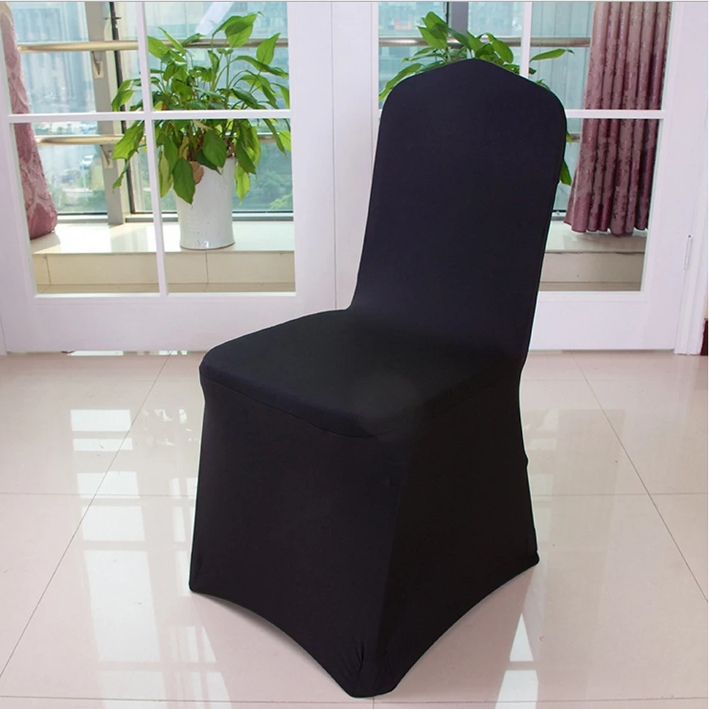 Solid Wedding Banquet Chair Cover Spandex Stretch Elastic Chair Covers Hotel Office Kitchen Dining Seat Covers Christmas Party