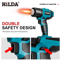 HILDA 21V Handheld Hot Air Gun Temperature Rechargeable Cordless for Makita Battery Electric Heat Gun with Nozzles