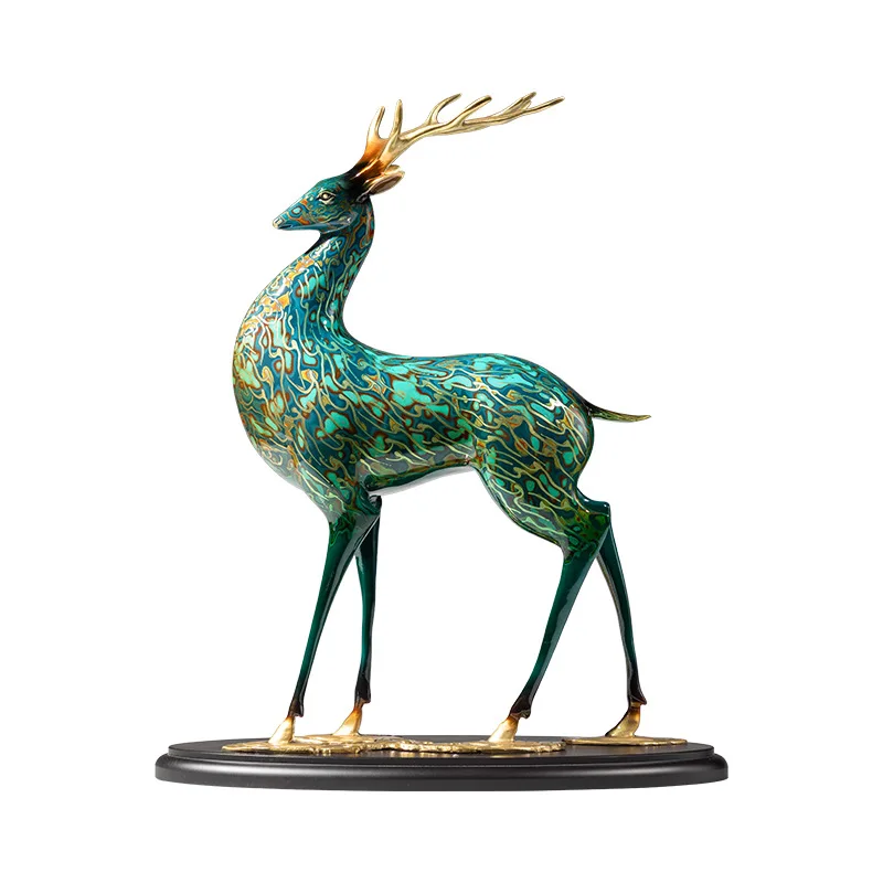 Nine-color deer copper handicraft ornament Dunhuang lacquer craft painting Fulu office opening gift