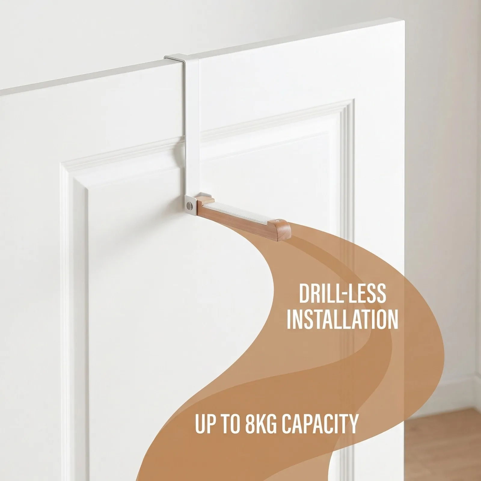 2Pcs Heavy Duty Foldable Over The Door Hanger No-Drill Back Door Hook for Jackets Towels Robes Bags Dorm Apartment Laundry Room view 4