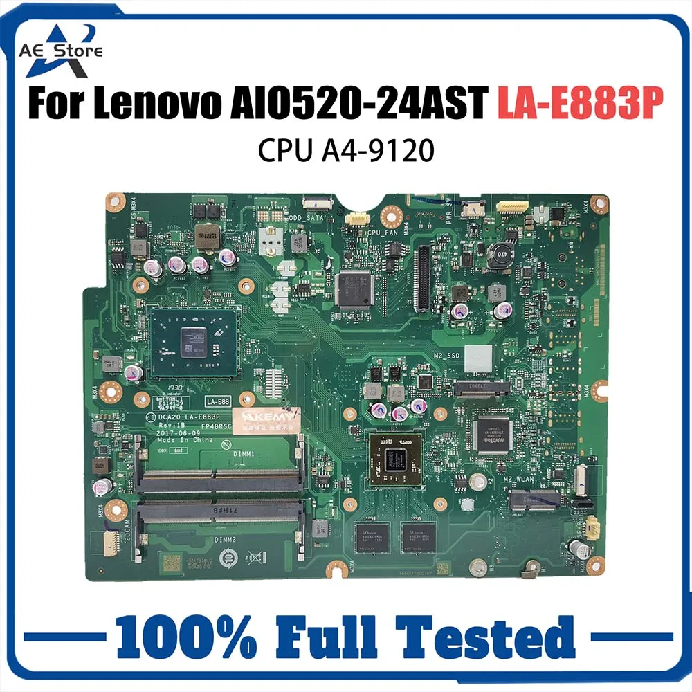 

Laptop Mainboard For Lenovo AIO520-24AST 01LM218 01LM174 EM9010 AM9120 AM9220 AM9420 AM972P LA-E883P Motherboard A4-9120 CPU