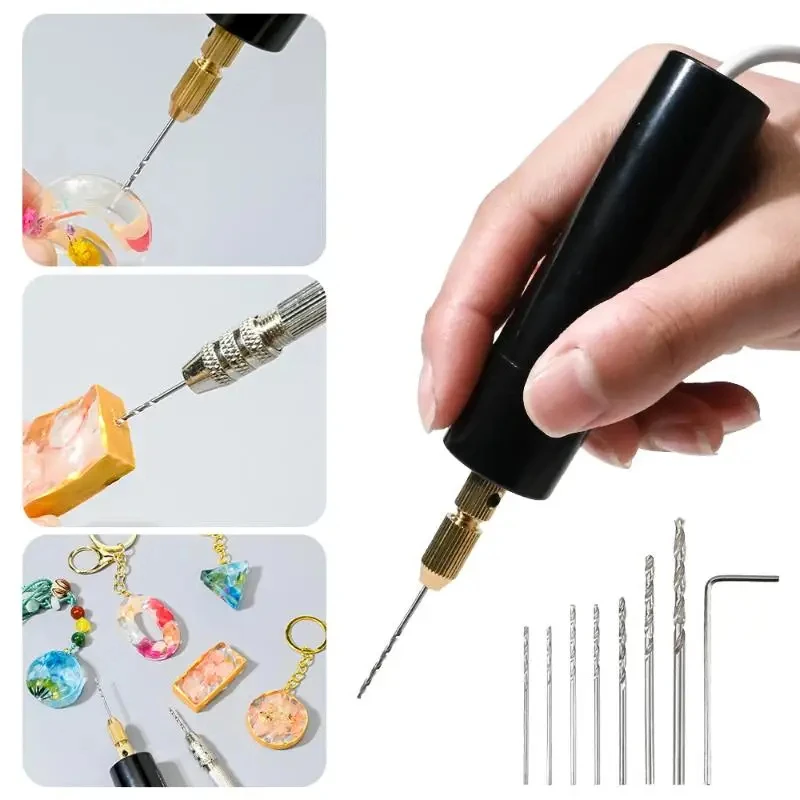 Handheld Mini Electric Drill DIY Electric USB Electric Drill Tools For Epoxy Resin Jewelry Making Wood Craft Engraving Pen Tool