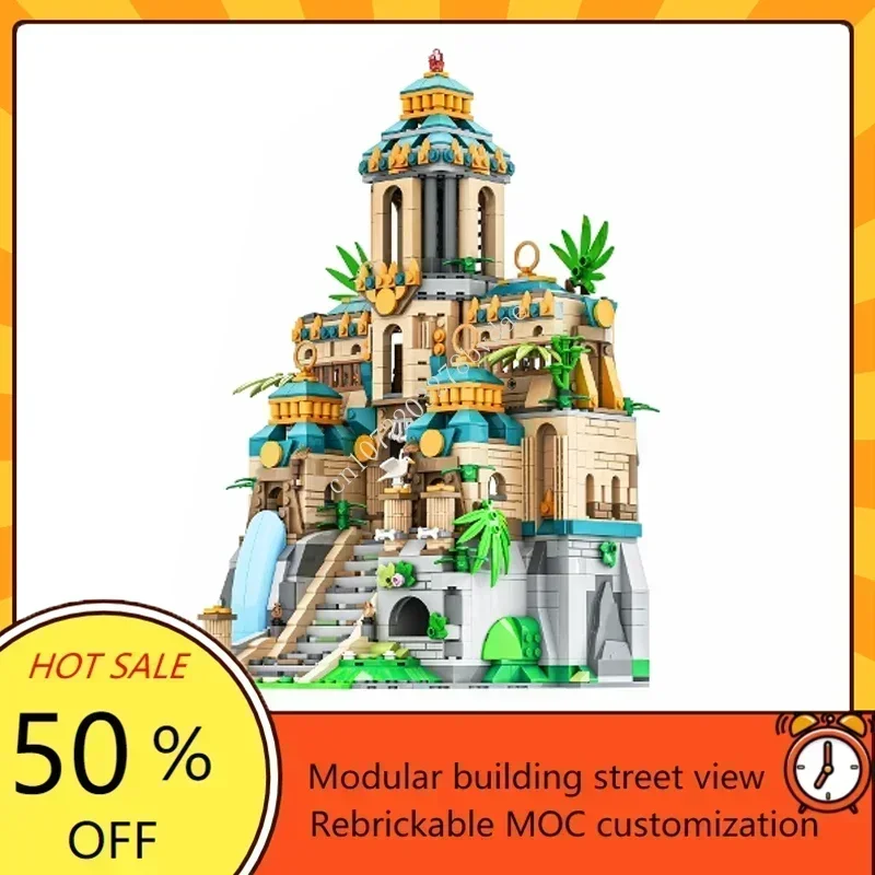 

1395 шт., индивидуальный MOC, средневековый замок, модель потеряного храма, строительные блоки, технологические кирпичи, креативная сборка, игрушки, подарки для детей