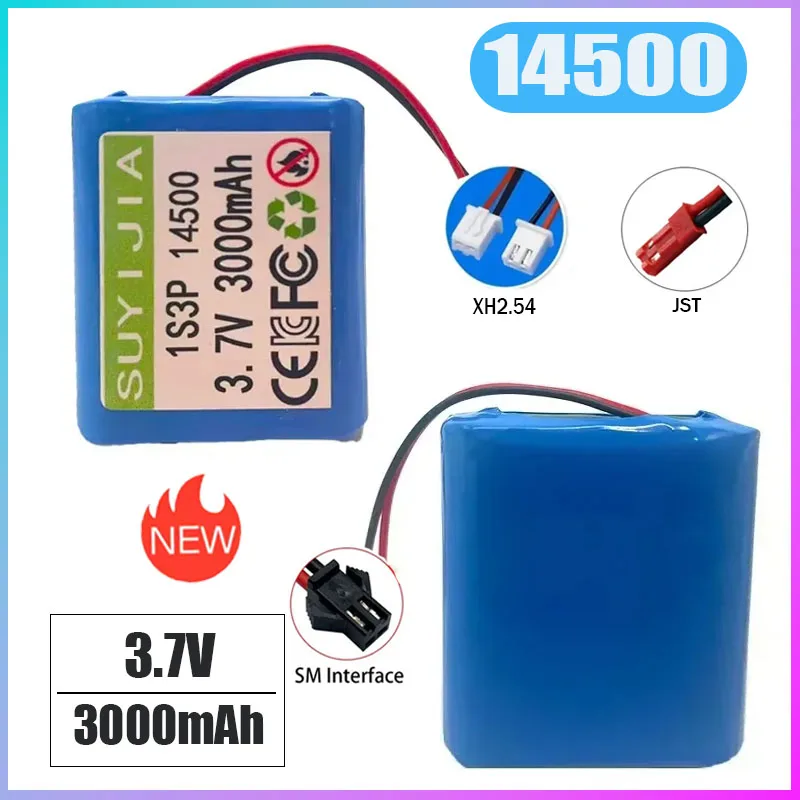 14500 3.7V 3000mAh 1S3P BMS Lithium-ion Battery for Beauty Equipment Toy Remote Control Car Singing Machine Radio Small Speaker