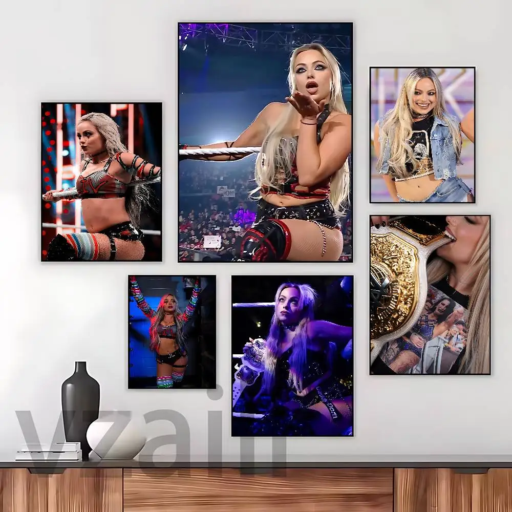 W-Wrestler L-Liv M-Morgan Poster Self-adhesive Art Waterproof Paper Sticker Coffee House Bar Room Wall Decor
