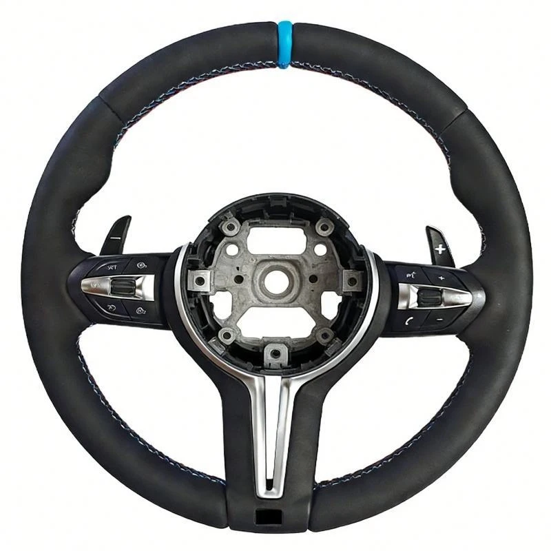 For BMW leather steering wheels, universal For F chassis models, breathable and non-slip, with multi-function buttons