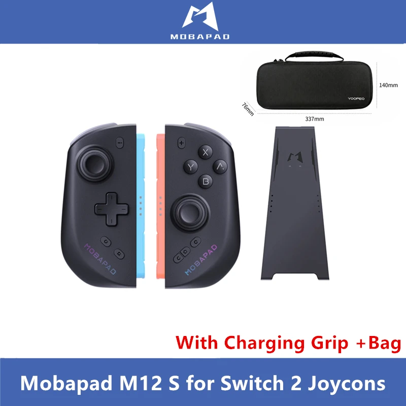 Mobapad Zwart, Wit, Grijs Gamepad De Beste 3rd Party Switch 2 Joycons: Mobapad M12 S Inclusief Tas Oplaad Grip Gamecontroller
