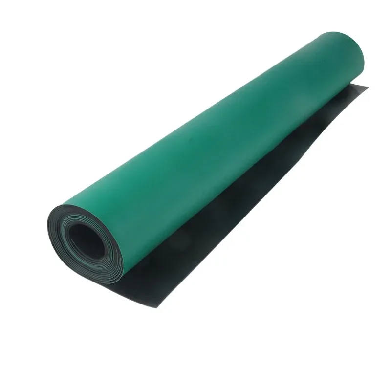 Color verde mate 2 mm tipo material de goma ESD tapete de mesa antiestático