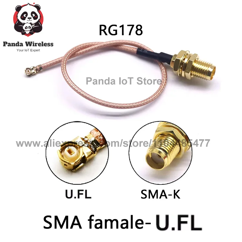2pcs 5CM-100CM RG178 1.13 0.81 Adapter cable SMA to U.FL Pigtail Jumper RP SMA Female for Wifi Router AntennaCable Antenna Exte