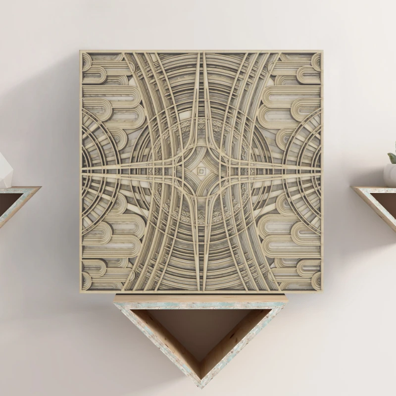 Creative wall home soft decoration three-dimensional art wood Nordic mural gift painting