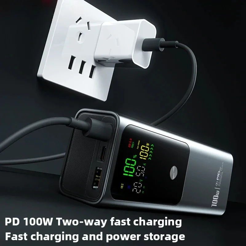 

Для ноутбука PD 100 Вт Power Bank 20000 мАч Внешняя емкость аккумулятора Быстрая зарядка Портативное зарядное устройство Powerbank для iPhone 16 Samsung