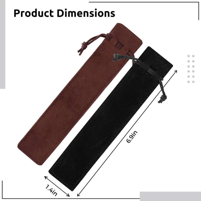 Velvet Pen Bolsa Sacos com cordão, Pen Sleeve Holders, Bolsas multiuso, 1.4X6.9In, 100 pcs