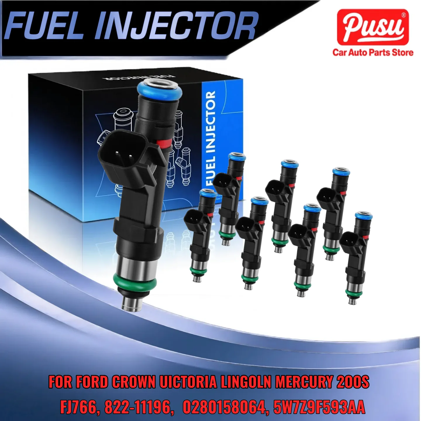 

For Mercury Grand Marquis For Ford Crown Victoria 8PCS Fuel Injector Set V8 46L 2005 0280158064 82211196 5W7Z9F593AA