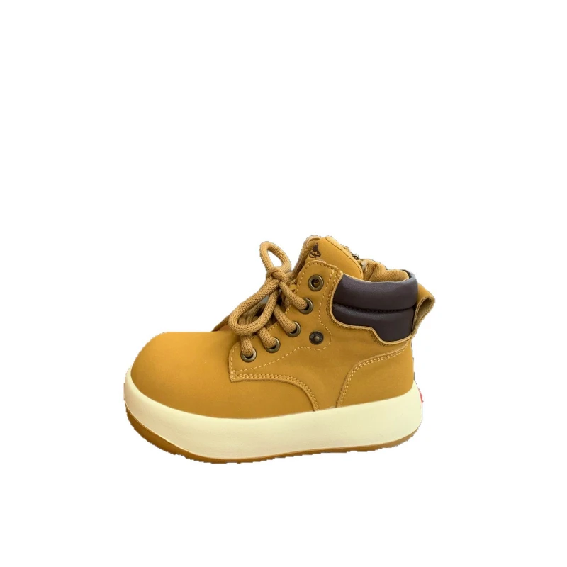 

Autumn Childrens Boys Girls New Low-top Non-slip Leather Boots Kids Toddler Fashionable Versatile Casual Thick-soled Short Boots