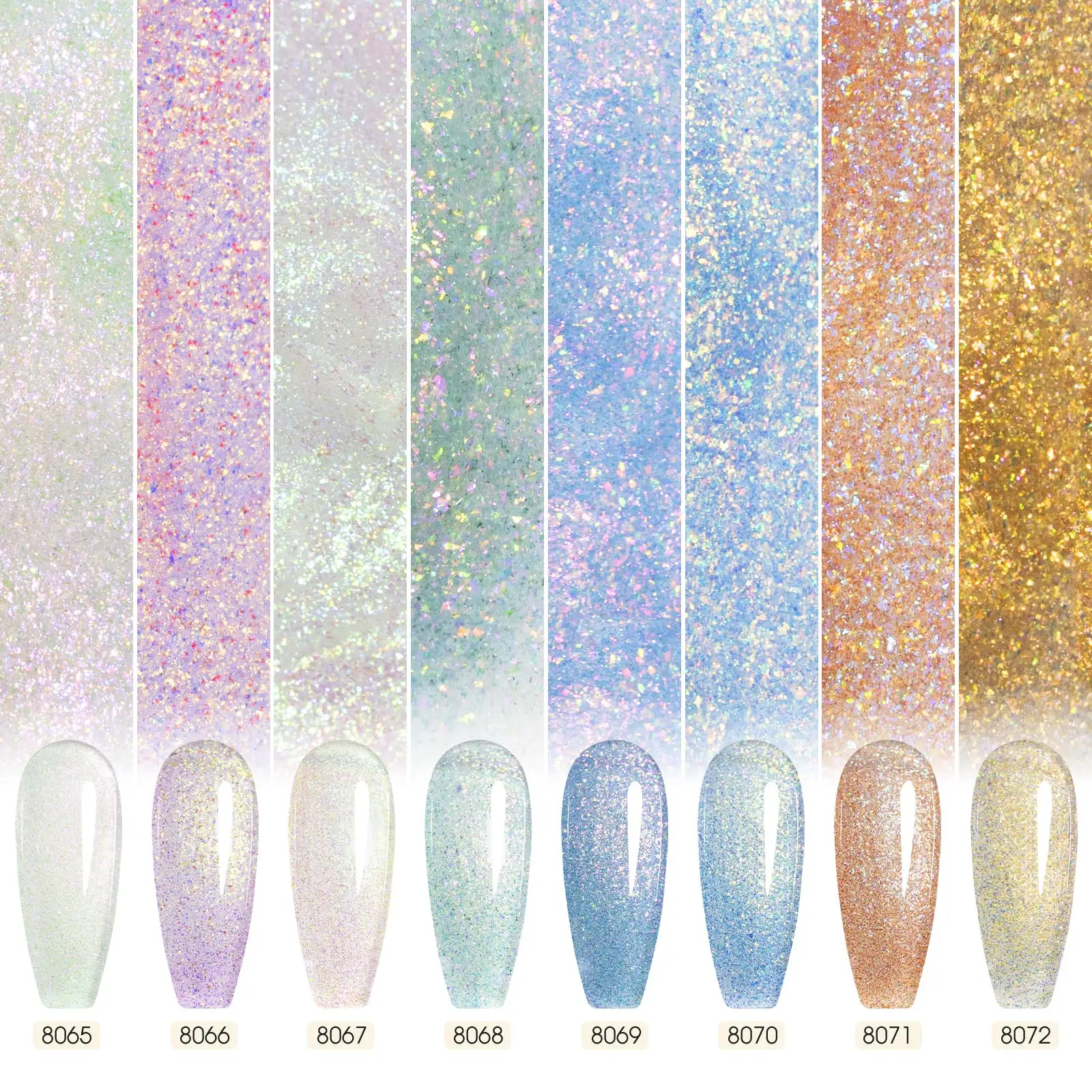 6pcs*9ml CANNI Sparkle Glietter Nail Gel Kit TPO FREE HEMA FREE Soak Off UV LED Polish Gorgeous Color Semi Permanent EU Standard