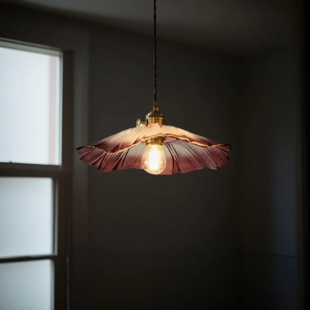 

New Simple Retro Brass Glass Pendant Lights Warm Light Indoor Bedroom Bedside Dining Room Living Room Decoration Chandelier HOT