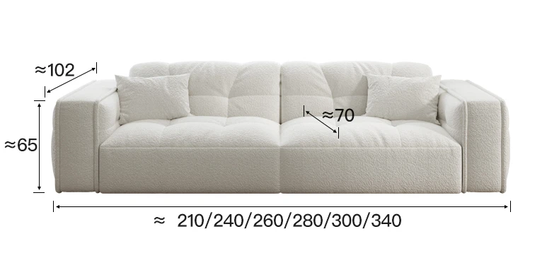 

French fabric sofa living room, modern and minimalist small unit layout