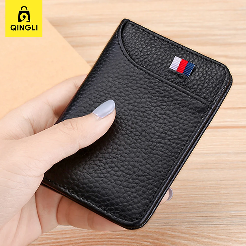 New Thin Card Package Men's Mini Wallet Small Palm Pocket Card Bag ID Credit Card Holder Case Purse Women PU Leather Card Wallet