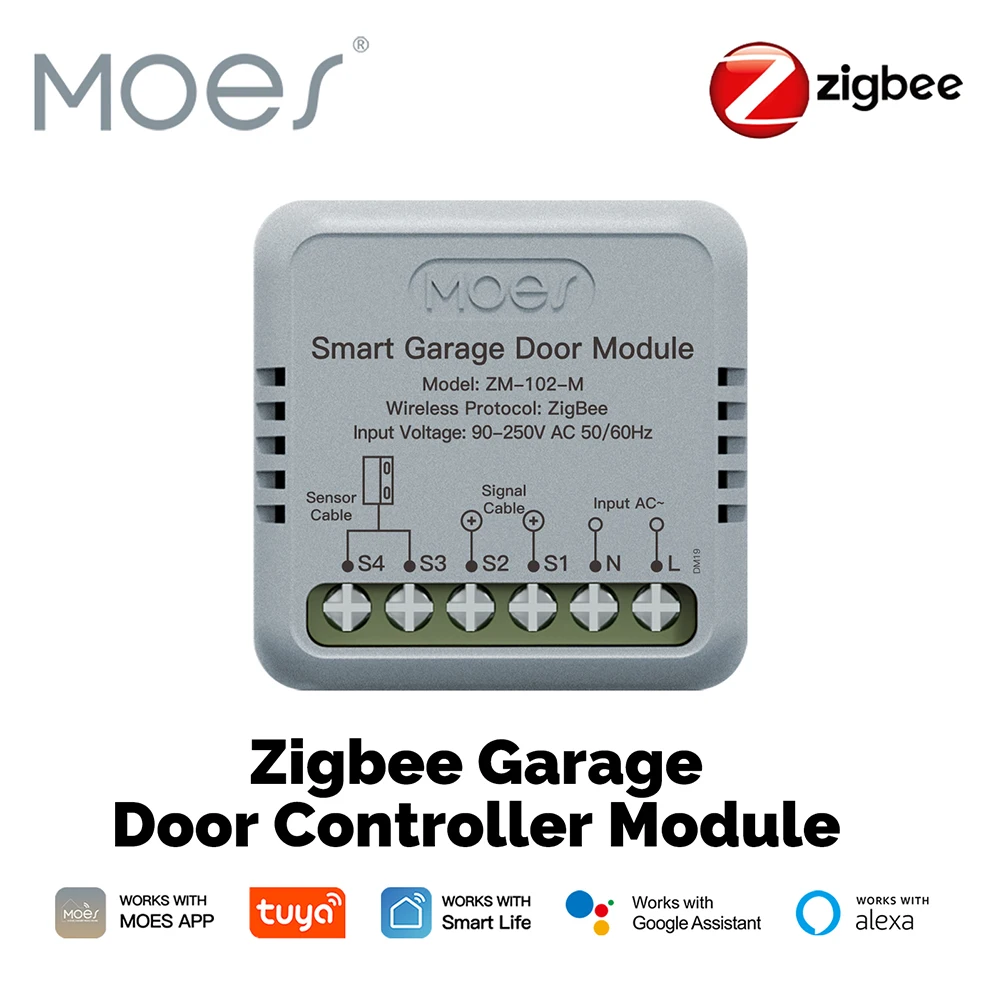 

Модуль контроллера гаражных ворот Tuya Zigbee, модуль интеллектуального контроллера включения/выключения с голосовым управлением Tuya/Smart Life Alexa и Google Home